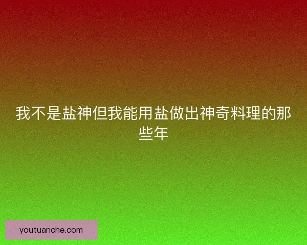 我不是盐神但我能用盐做出神奇料理的那些年