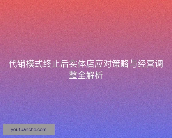 代销模式终止后实体店应对策略与经营调整全解析