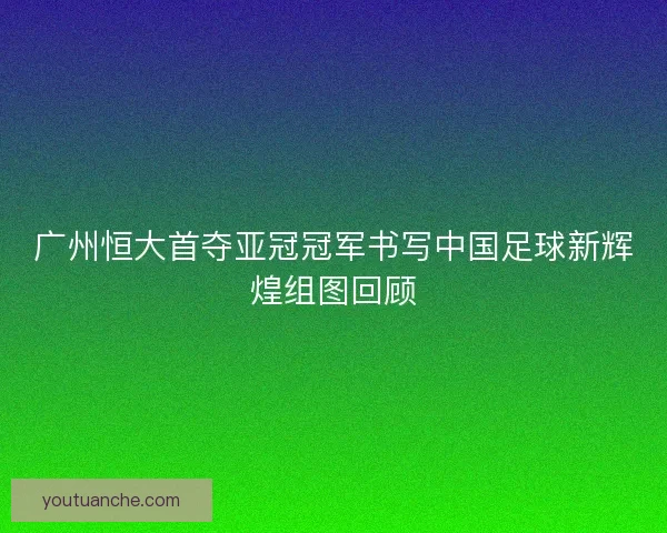 广州恒大首夺亚冠冠军书写中国足球新辉煌组图回顾
